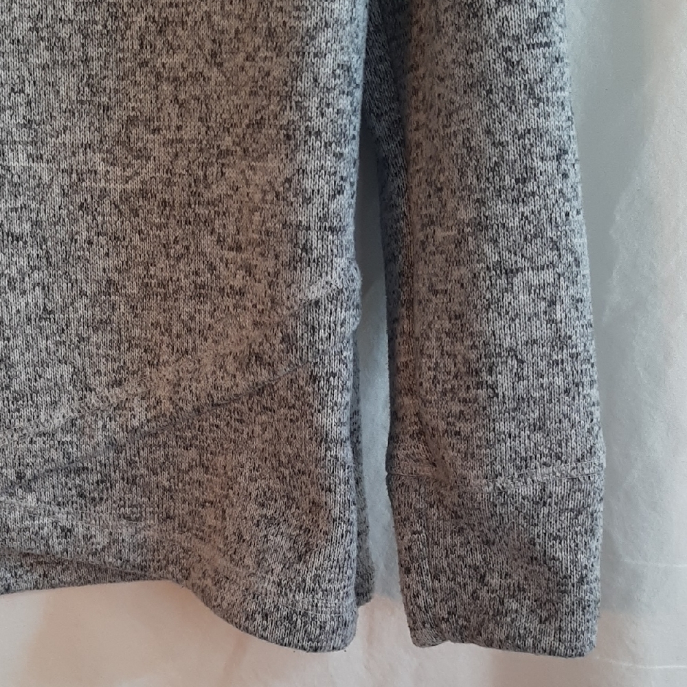 Idealogy White, Dark And Light Grays Cowl Neck Shirt Fleece Lined Women's Sz L - Picture 8 of 14